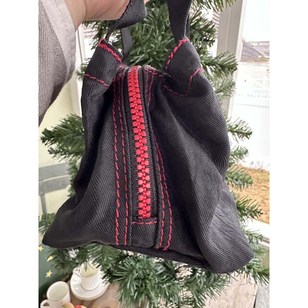 Vintage Nine West Y2K Black Red Handbag Small Purse Zip - Picture 2 of 16